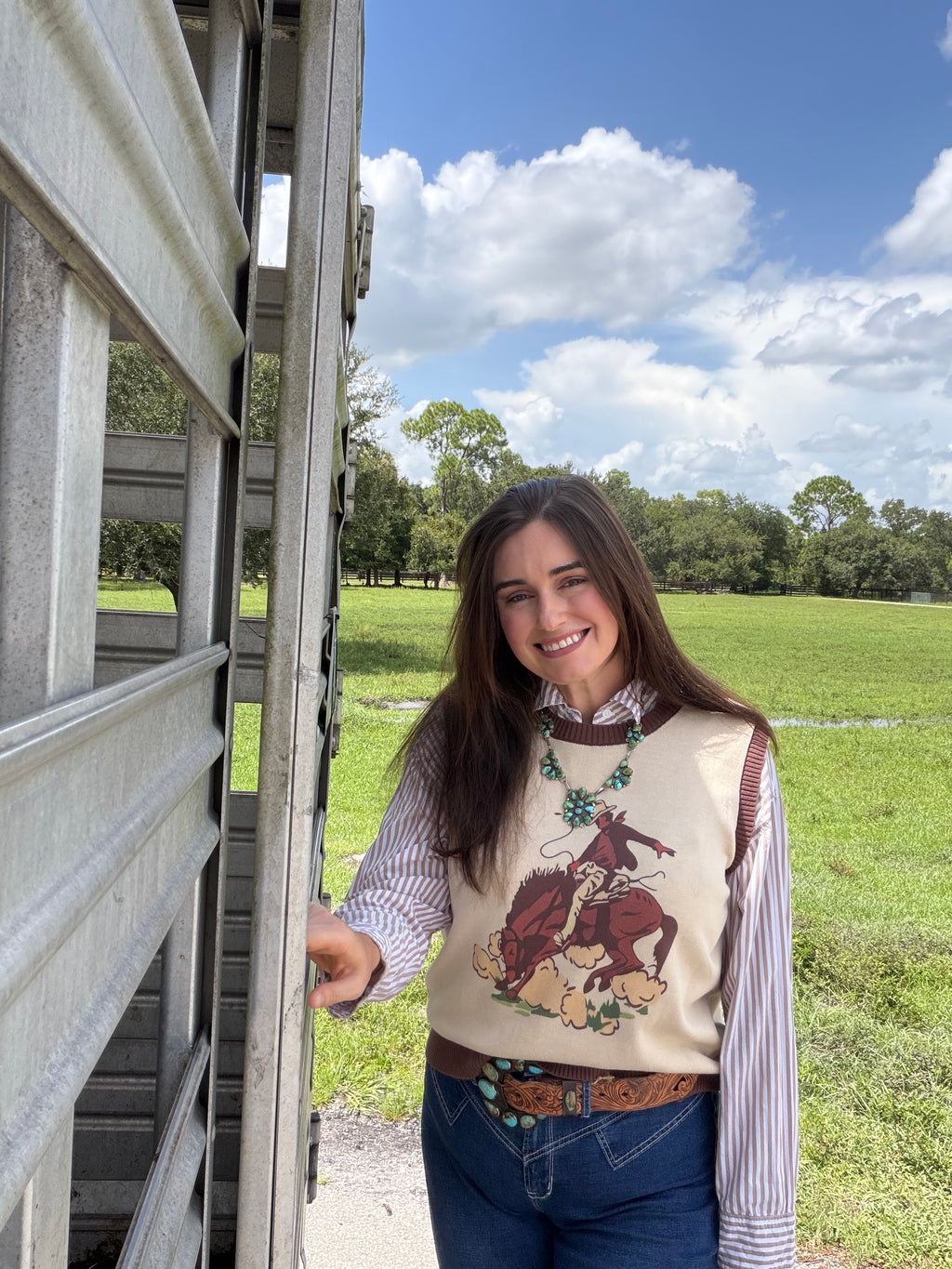 The TR Western Rider Graphic Sweater Knit Vest