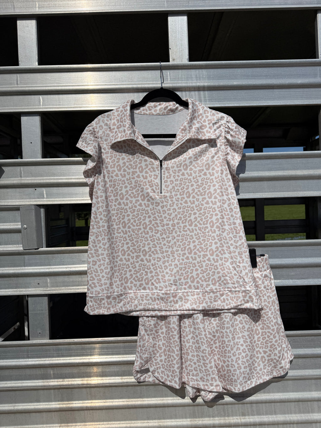 The Lucy Zip Polo Top 2pcs Short Set