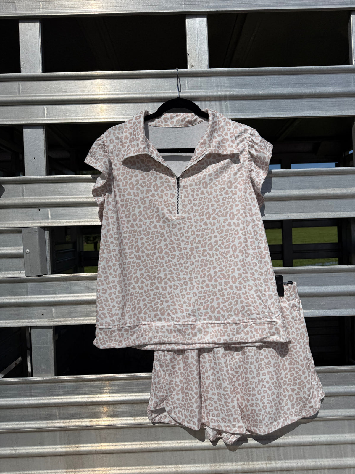 The Lucy Zip Polo Top 2pcs Short Set