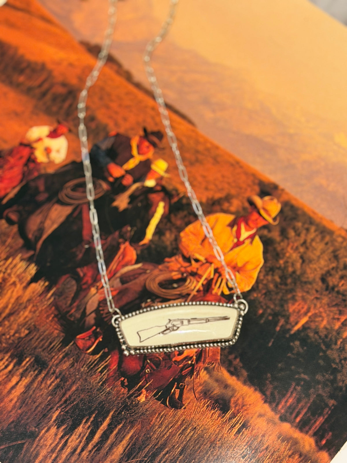 Nonnative sterling silver rifle necklace